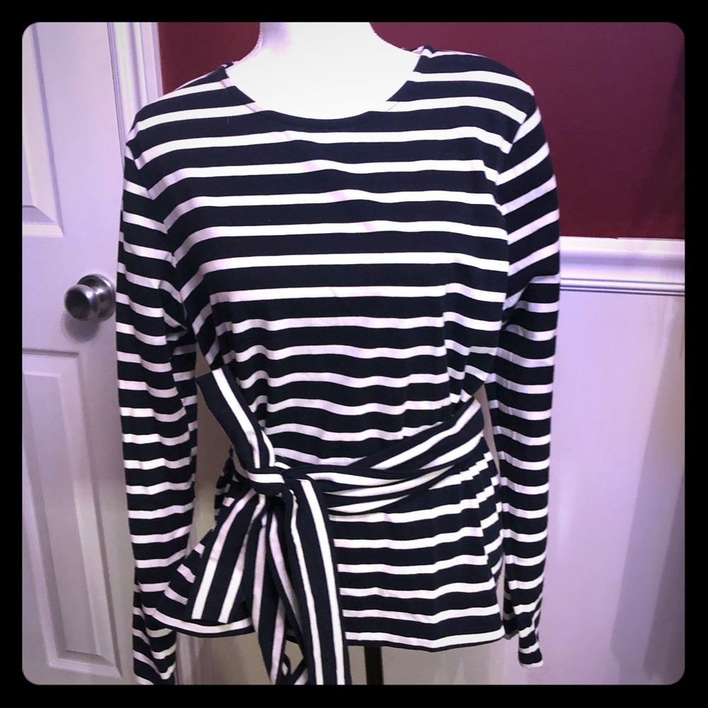 Deep navy/white tie flyaway back J Crew
